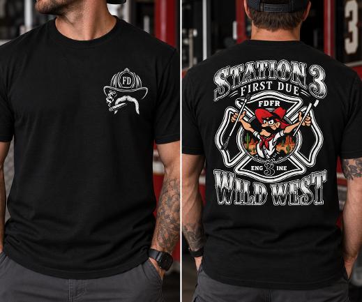 Station 3 wild west short sleeve shirt